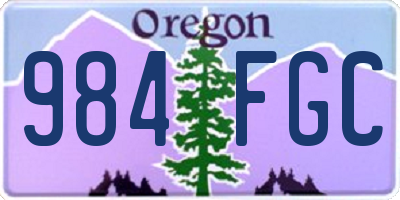 OR license plate 984FGC