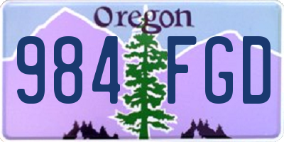 OR license plate 984FGD