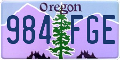 OR license plate 984FGE