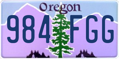 OR license plate 984FGG