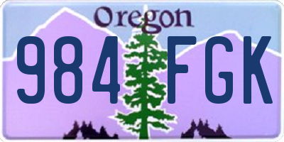 OR license plate 984FGK