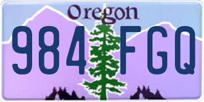 OR license plate 984FGQ