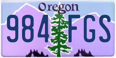OR license plate 984FGS