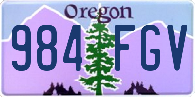 OR license plate 984FGV