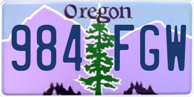 OR license plate 984FGW
