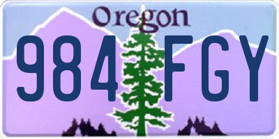 OR license plate 984FGY