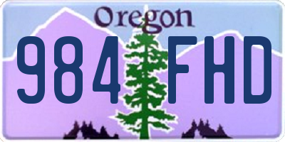 OR license plate 984FHD