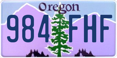 OR license plate 984FHF