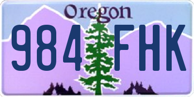 OR license plate 984FHK