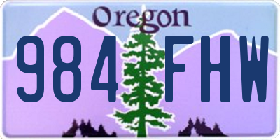 OR license plate 984FHW