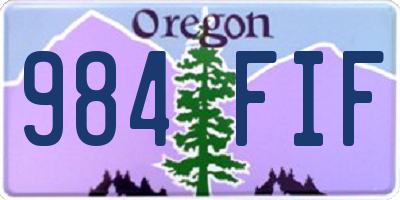 OR license plate 984FIF