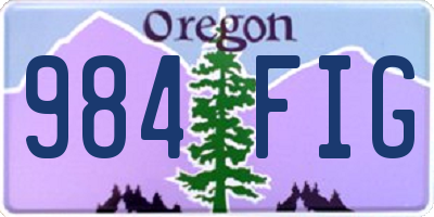OR license plate 984FIG
