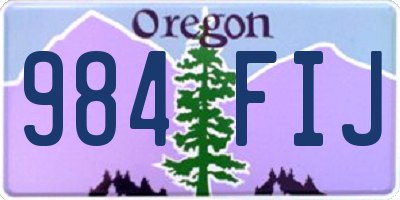 OR license plate 984FIJ