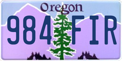 OR license plate 984FIR