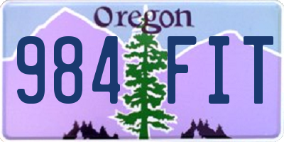 OR license plate 984FIT