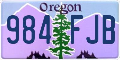 OR license plate 984FJB
