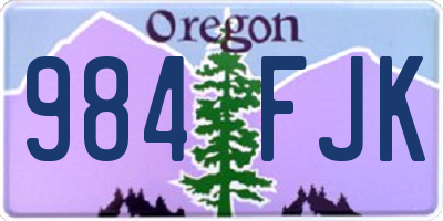 OR license plate 984FJK