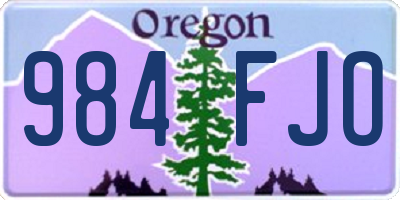OR license plate 984FJO