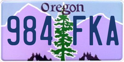 OR license plate 984FKA