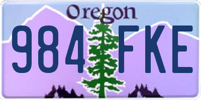 OR license plate 984FKE