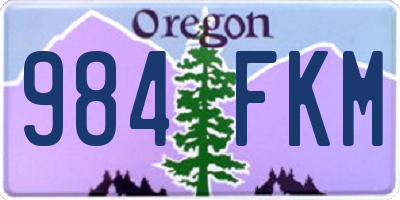 OR license plate 984FKM