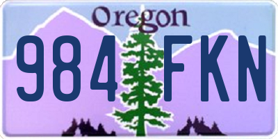 OR license plate 984FKN