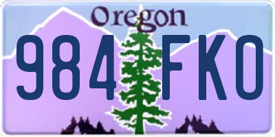 OR license plate 984FKO