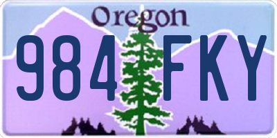 OR license plate 984FKY