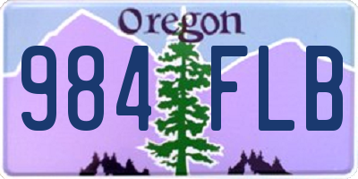OR license plate 984FLB