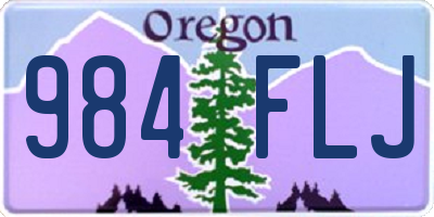 OR license plate 984FLJ