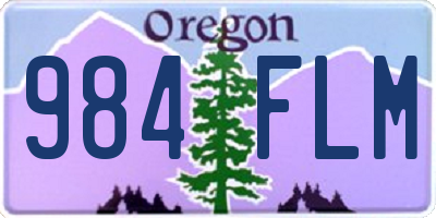 OR license plate 984FLM