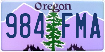 OR license plate 984FMA