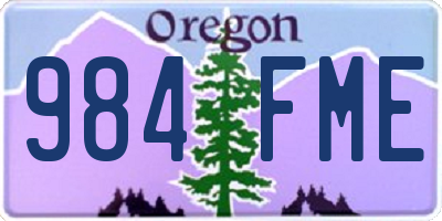 OR license plate 984FME