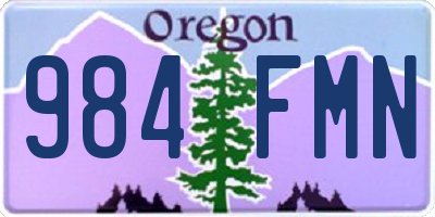 OR license plate 984FMN