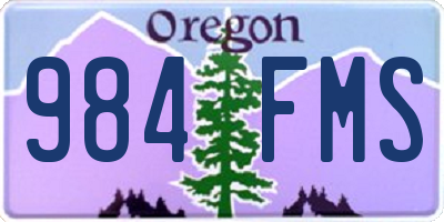 OR license plate 984FMS
