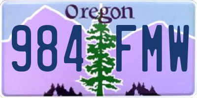 OR license plate 984FMW