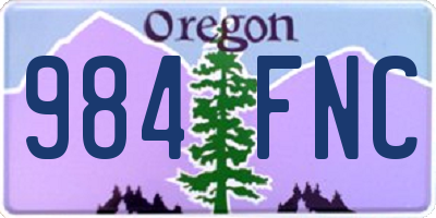OR license plate 984FNC