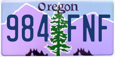 OR license plate 984FNF