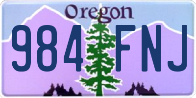 OR license plate 984FNJ