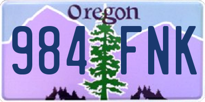 OR license plate 984FNK