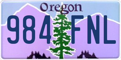 OR license plate 984FNL