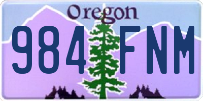 OR license plate 984FNM