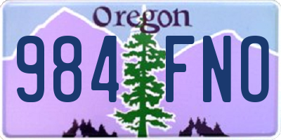 OR license plate 984FNO