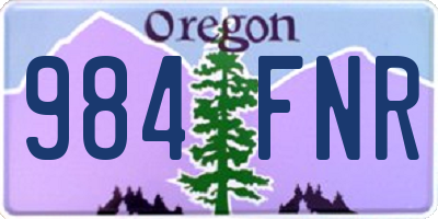 OR license plate 984FNR