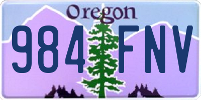 OR license plate 984FNV