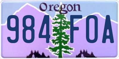OR license plate 984FOA