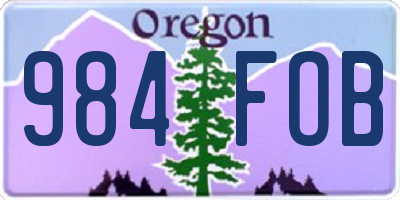 OR license plate 984FOB