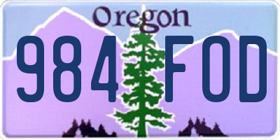 OR license plate 984FOD