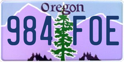 OR license plate 984FOE