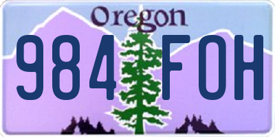 OR license plate 984FOH